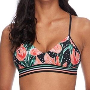 NWOT EILON Floral Strappy Swimwear Top Size: XSmall